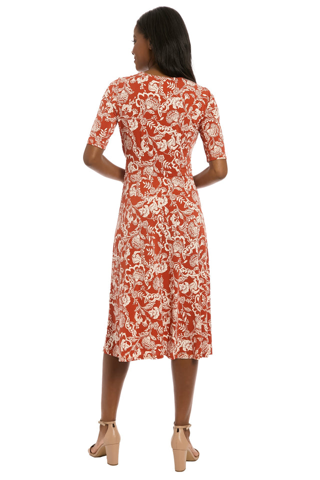 Revel Elbow Sleeve Midi in Graphic Provencal