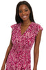 Tay in Linear Floral Maxi Flutter Sleeve Dress