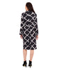 Rhea Collared Side Tie Midi in Bias Plaid