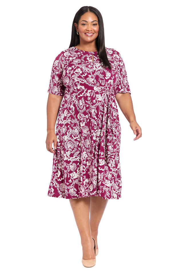 Revel Elbow Sleeve Midi in Graphic Provencal
