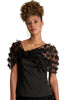 Tudor 3D Mesh Flower Shawl Blouse