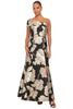 Reya Off the Shoulder Gown in Metallic Floral Jacquard