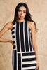 Quincy Midi Shift Dress in Intersection Stripes