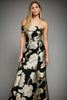 Reya Off the Shoulder Gown in Metallic Floral Jacquard