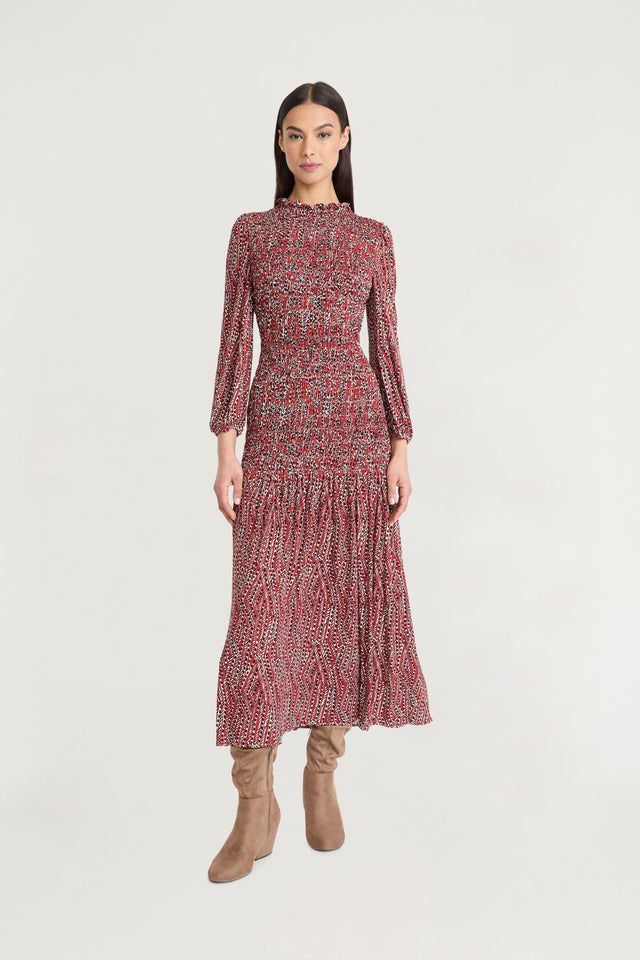 Samuel Printed Ruffled  Midi Dress - FINAL SALE