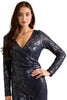 Rosaline Long Sleeve Diamond Sequin Blouse Top