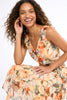 Rosie Side Tie Ruffle Dress in Blurred Poppy