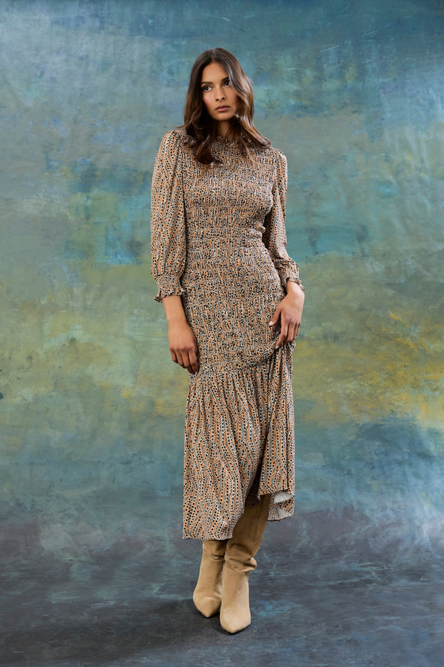 Samuel Printed Ruffled  Midi Dress - FINAL SALE