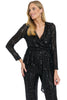 Tribeca Sequin Top Long Sleeve Peplum