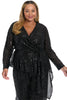 Tribeca Sequin Top Long Sleeve Peplum