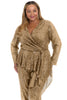 Tribeca Sequin Top Long Sleeve Peplum