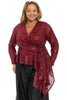 Tribeca Sequin Top Long Sleeve Peplum
