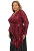 Tribeca Sequin Top Long Sleeve Peplum