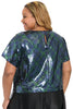 Roosevelt Sequined Plaid Short Sleeve Party Top