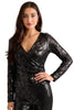Rosaline Long Sleeve Diamond Sequin Blouse Top