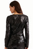 Rosaline Long Sleeve Diamond Sequin Blouse Top