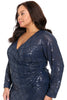 Rosaline Long Sleeve Diamond Sequin Blouse Top