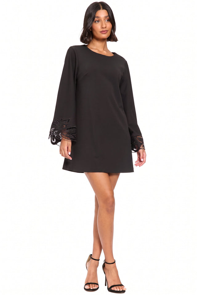 Sue A-Line Botanical with Lace Sleeves