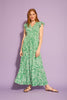Tay in Linear Floral Maxi Flutter Sleeve Dress