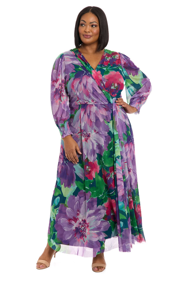Ruth Long Bishop Sleeve Maxi in Majestic Garden