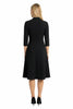 Theodora Twist Neck Fit-and-Flare Dress