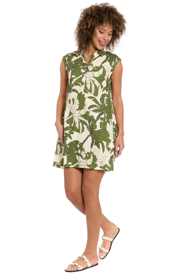 Tessa Collared Sleeveless Linen Dress