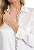 Roosevelt Curve Jeweled Placket Long Sleeve Top
