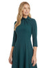 Theodora Twist Neck Fit-and-Flare Dress