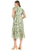 Trini Flutter Sleeve Tiered Midi