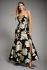 Reya Off the Shoulder Gown in Metallic Floral Jacquard