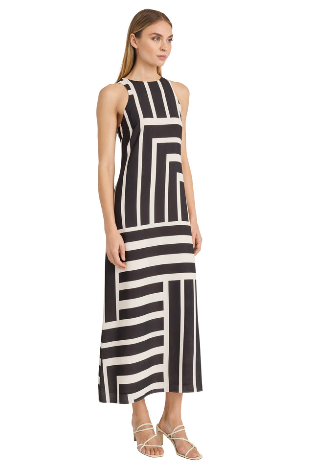 Quincy Midi Shift Dress in Intersection Stripes