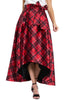 Roosevelt Voluminous Plaid Tie-Front Skirt