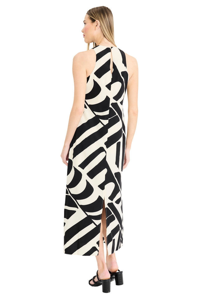 Quincy Midi Shift Dress in Blocked Stripe