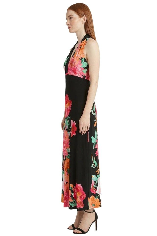 Zarina Petite Halter V-Neck Maxi Dress
