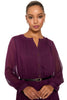 Tamsen Chiffon Pleated Shirtdress in Solid