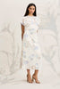 Theo Cap Sleeve Mock Neck Midi in Ghost Floral
