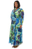 Ruth Long Bishop Sleeve Maxi in Majestic Garden