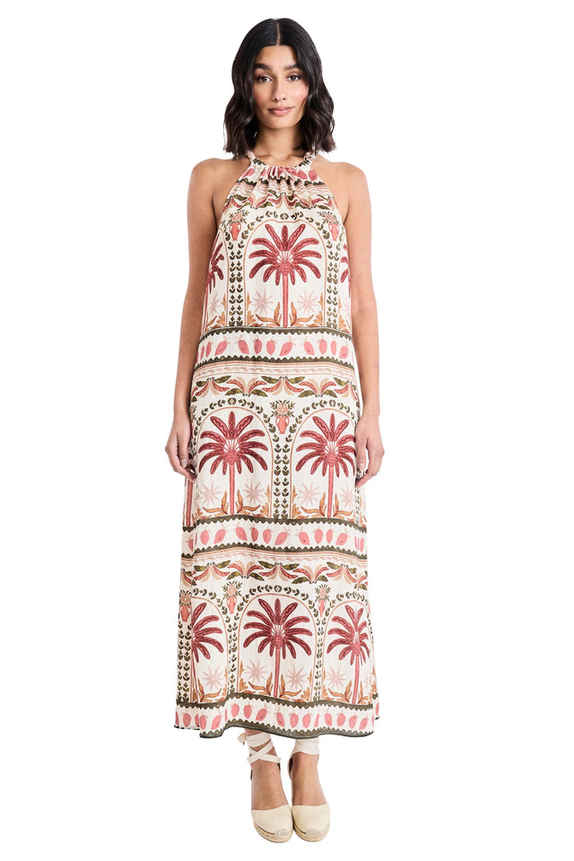 Tyler Halter Neck Maxi in Taormina Palms - FINAL SALE
