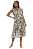 Trini Flutter Sleeve Tiered Midi