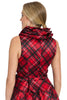 Roosevelt Plaid Top with Triple Ruffle Collar