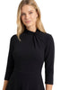 Theodora Twist Neck Fit-and-Flare Dress