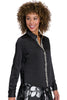 Roosevelt Curve Jeweled Placket Long Sleeve Top