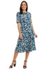 Revel Elbow Sleeve Midi in Graphic Provencal