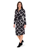 Rhea Collared Side Tie Midi in Bias Plaid