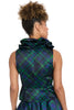 Roosevelt Plaid Top with Triple Ruffle Collar
