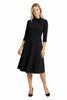 Theodora Twist Neck Fit-and-Flare Dress