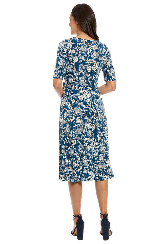 Revel Elbow Sleeve Midi in Graphic Provencal